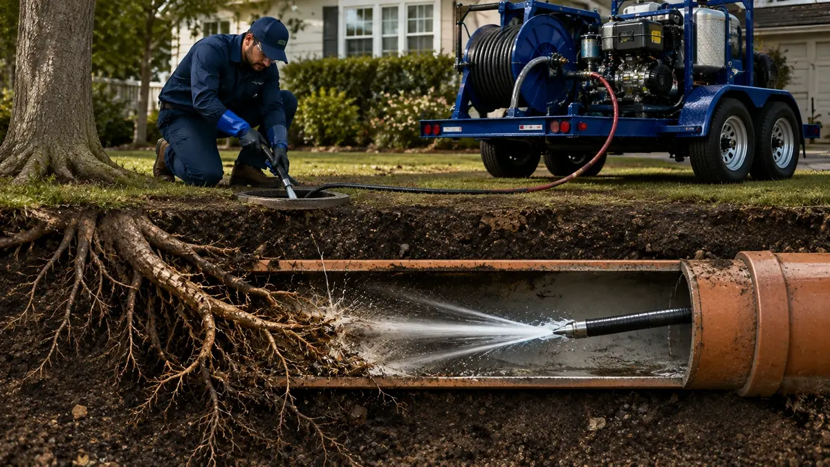 Tree Root Removal with Hydro Jetting in Ramona